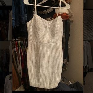 White Dress with Silver Sequins